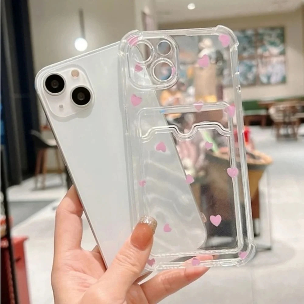 ⚠️Clearance💕iPhone 13/Pro/Pro Max Pink Hearts Phone Case With Card Slot - Picture 3 of 4